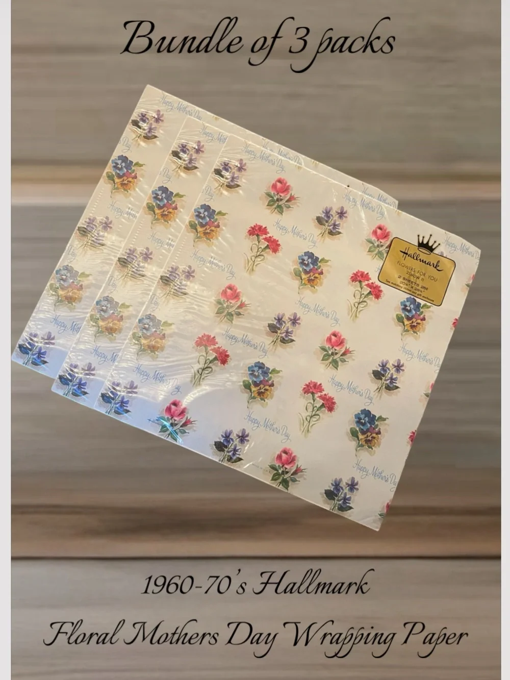 1 pk Vintage New OS Hallmark Ambassador 1970’s Floral “Flowers For You” SEALED